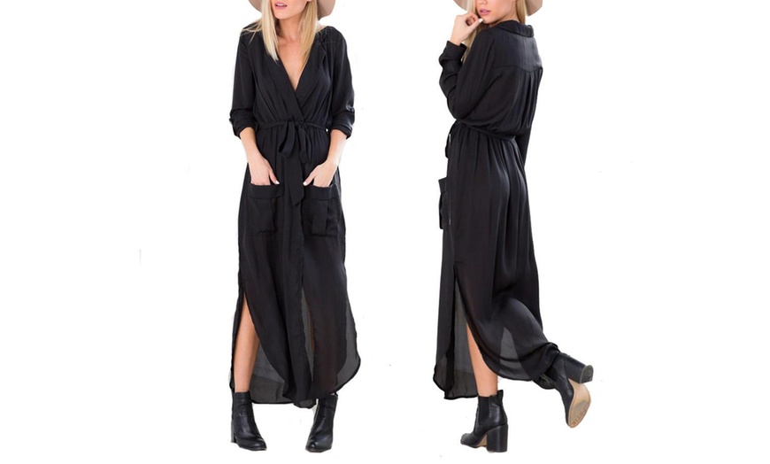 Image 3: Belted Tunic Maxi Dress