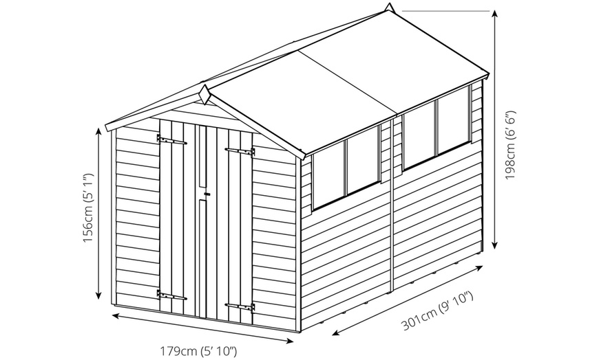 Image 4: Mercia Overlap Wooden Garden Shed