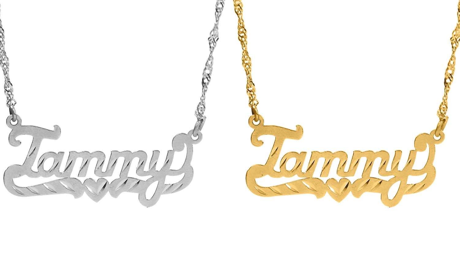 Up to 90% Off Diamond Cut Custom Name Necklace