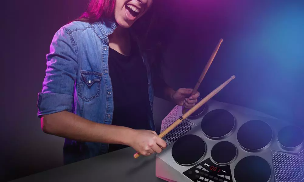Pyle Tabletop Digital Drumming Kit (5-Piece) - Second Medium