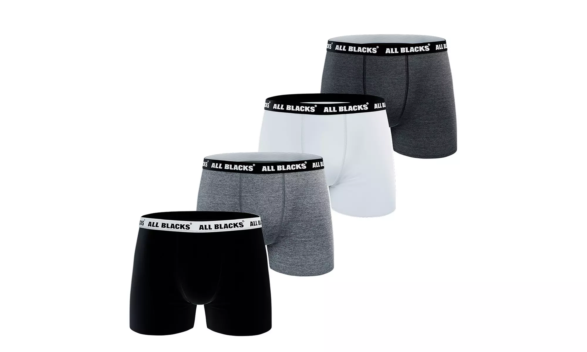 Lot de 3, 4 ou 5 boxers en coton pour hommes de la marque All Blacks - Second Medium