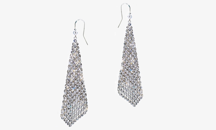 Image 12: Ah! Jewellery Drop Mesh Earrings made with Crystals from Swarovski®