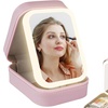 Image 1: Travel Makeup Bag with LED Mirror