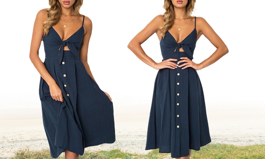 Image 3: Button Front Summer Dress