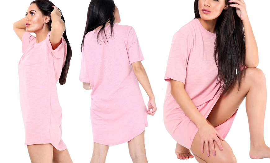 Image 9: Women's Plain Nightwear Nighty T-Shirt