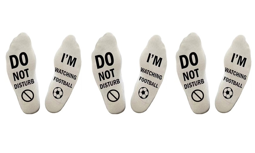 Image 10: Men's Do Not Disturb Football Novelty Socks