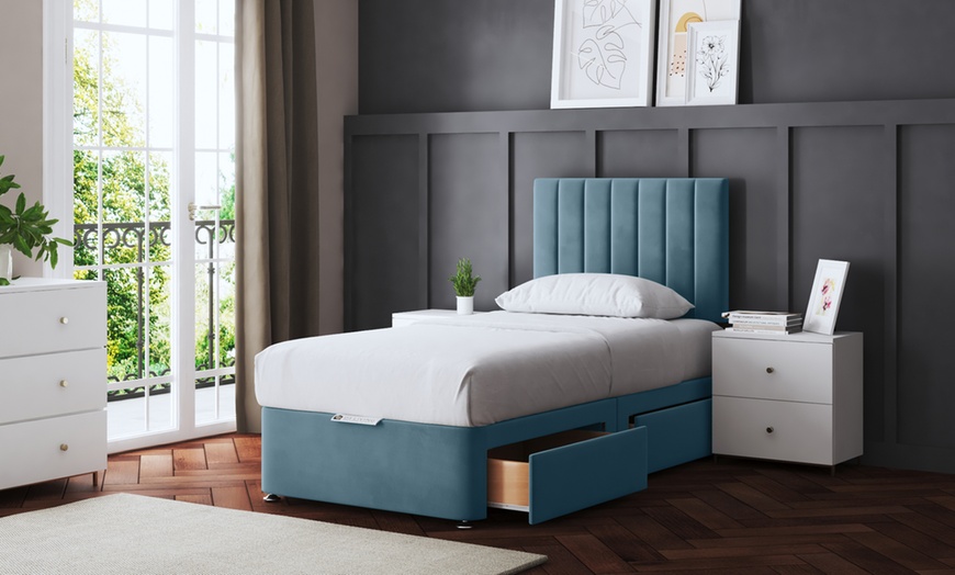 Image 17: Amelia Panel Divan Bed with Two Drawers with an Optional Mattress