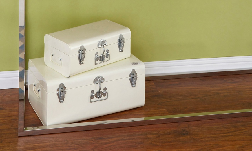 Image 5: Set of Two Metal Storage Trunks