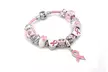 One, Two or Three Pink Ribbon Charm Bracelets from Novadab (Up to 83% Off) - Second Medium
