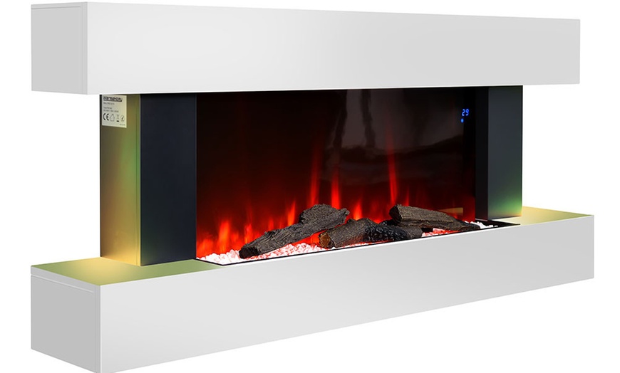 Image 5: Freestanding Electric Fireplace with Mantel