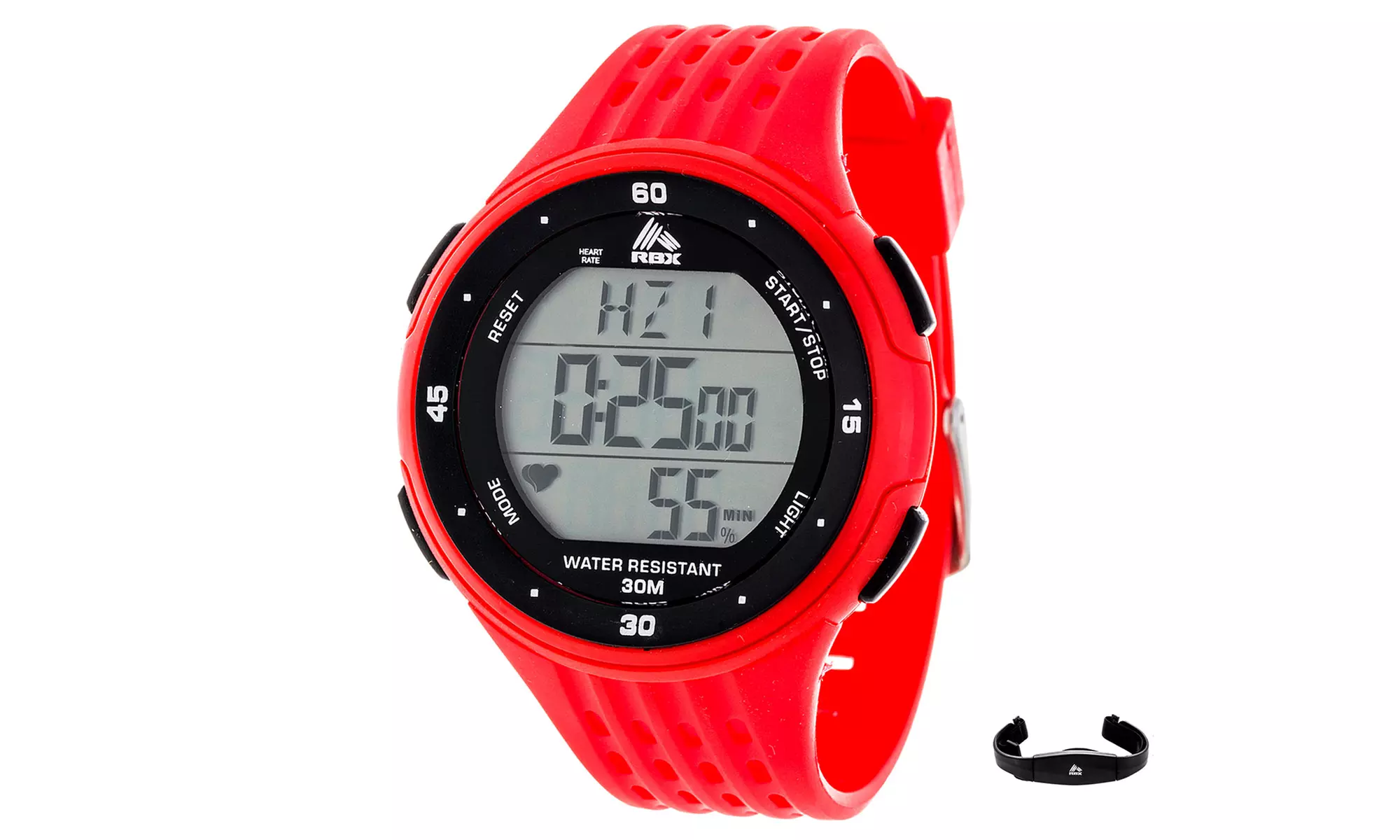 RBX Heart Rate Monitor Watch with Transmitter Chest Strap - Second Medium