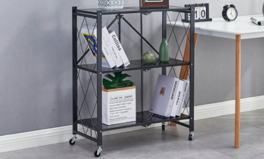 Image 1: Shelving Storage Unit with Wheels
