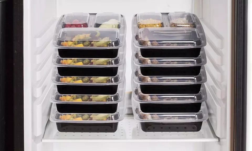 2- or 3-Compartment Reusable Food Container Set (20-Piece) - Second Medium