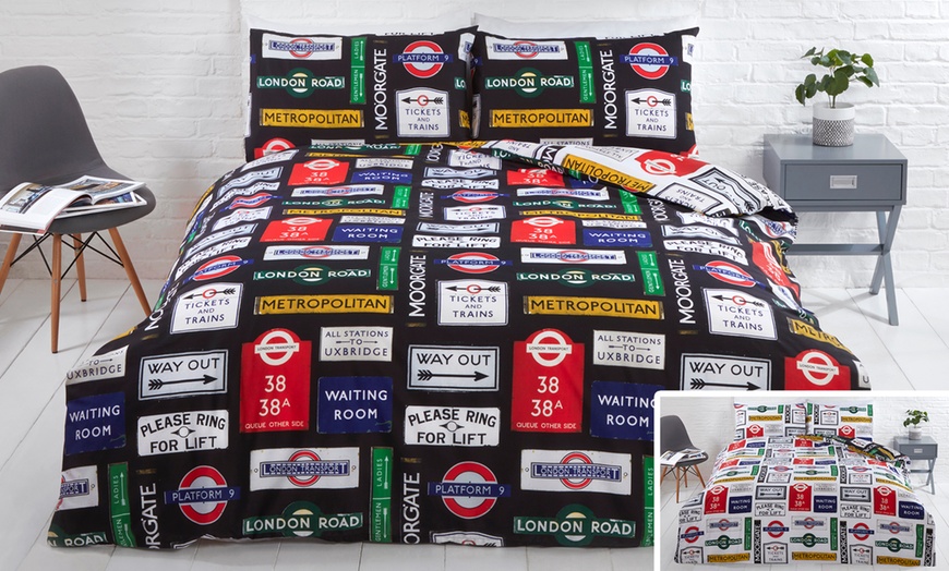 Image 2: TFL Printed Reversible Duvet Set