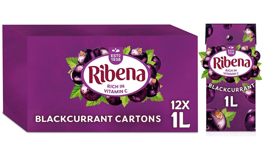 Image 3: Cartons Kids Fruit Juice 1L Pack of 12 of Ribena Blackcurrant juice