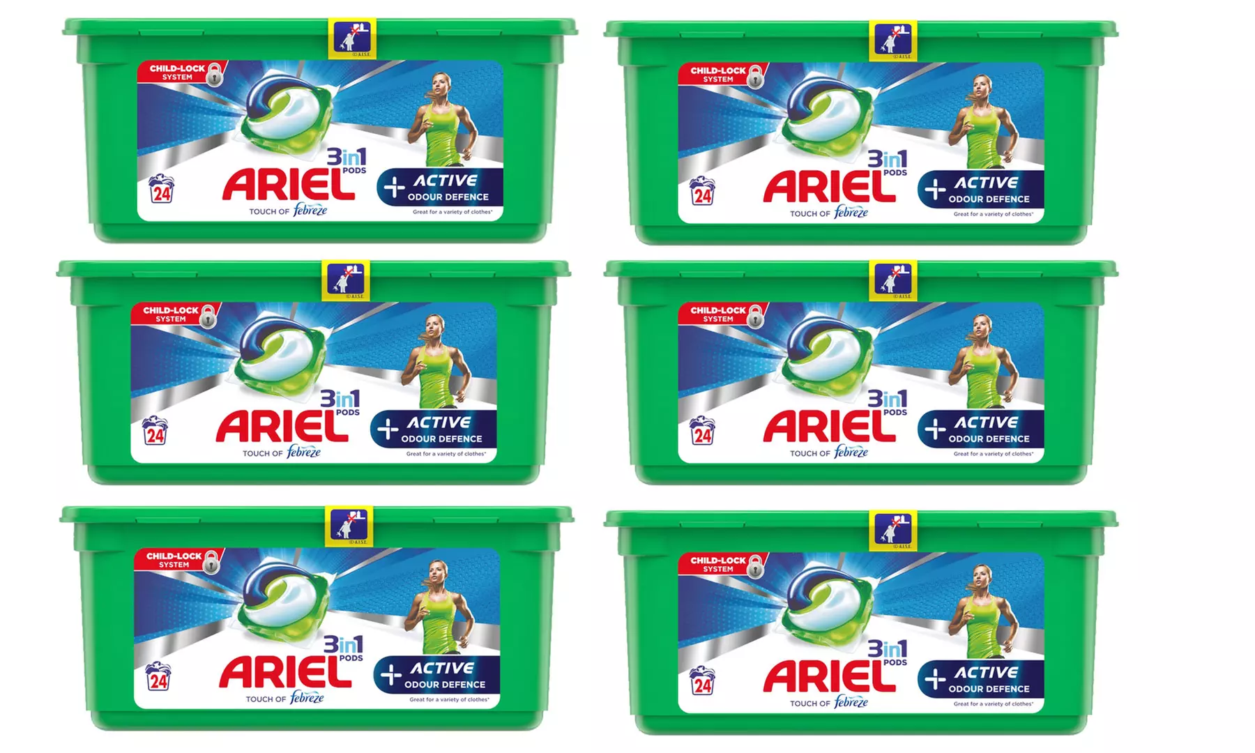 24, 72 ou 144 capsules de lessive 3 en 1 "Febreze Active" Ariel, spécial sport - Second Medium