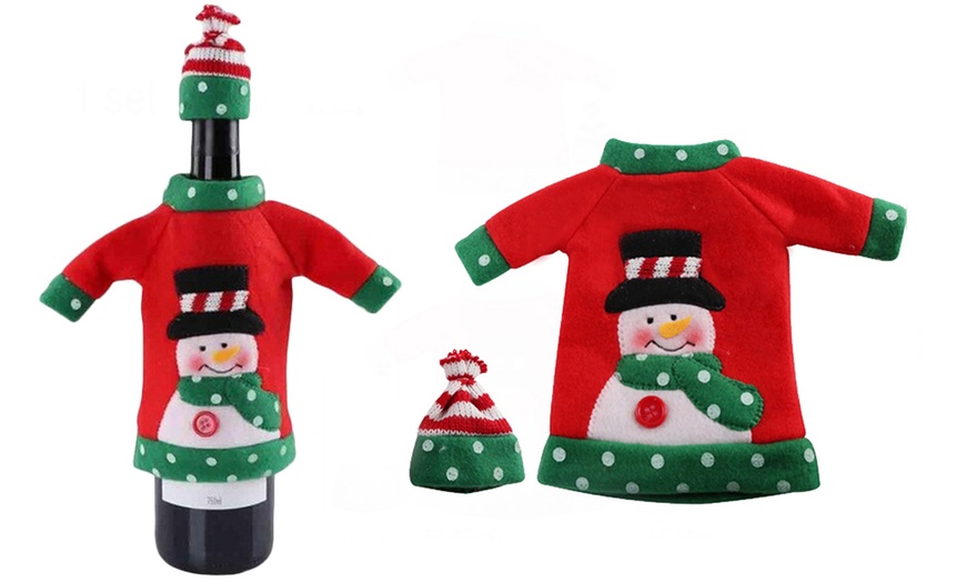 Image 4: Christmas Wine Bottle Covers