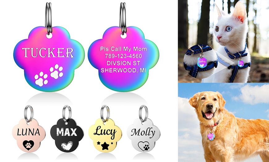 Image 7: 1 ou 2 plaques personnalisables pour collier d'animal de compagnie