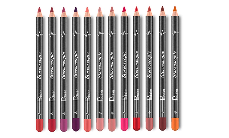 Image 1: 12-Colour Lip Liner Pencil Set