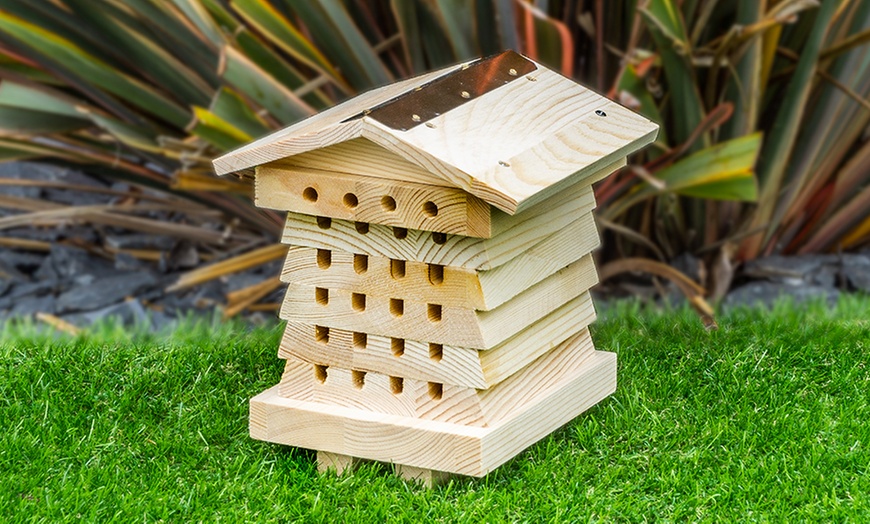 Image 1: Wooden Bee House