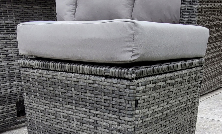 Image 7: L-Shaped Rattan-Effect Corner Sofa Set with Optional Cover