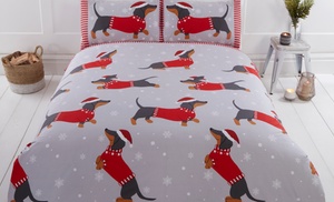 Dachshund Through the Snow Duvet Set