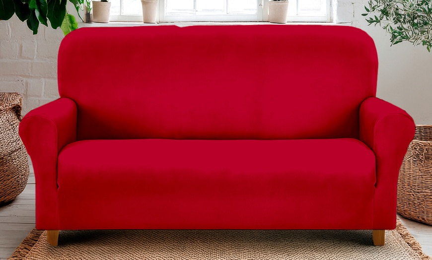 Image 13: Water-Resistant, Elegant Velvet Sofa Cover in Various Sizes