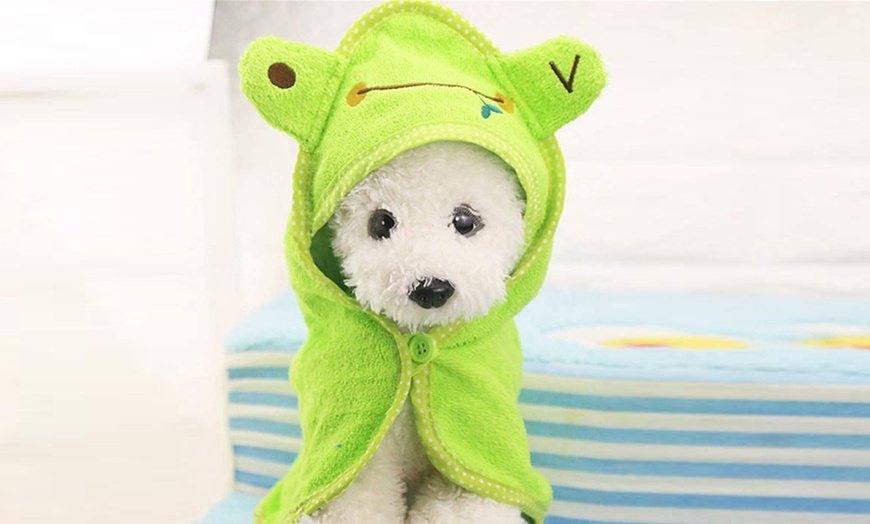 Image 5: Cartoon Hooded Towel for Pets