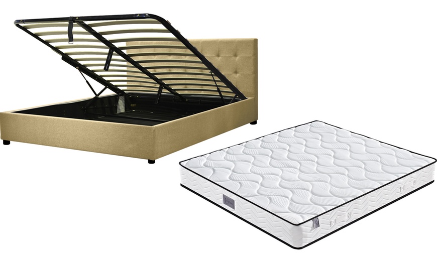 Image 9: Lit coffre "Tokyo" tissu, matelas ''Cosmos'' en option, Sampur