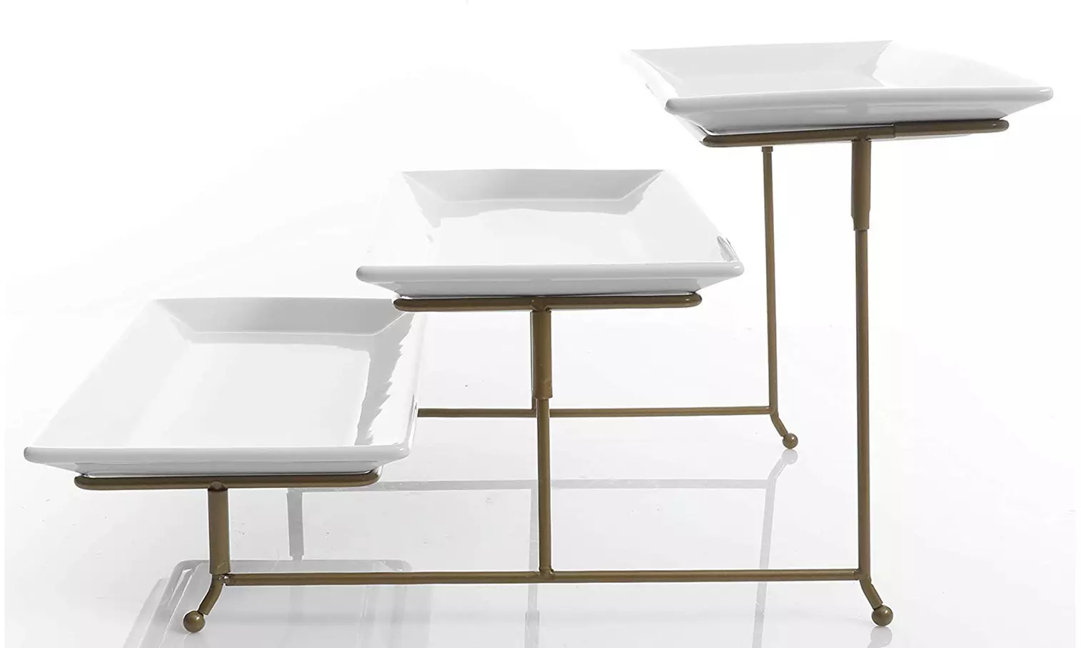 3-Tier Rectangular Serving Platter and Cake Tray Stand - Second Medium