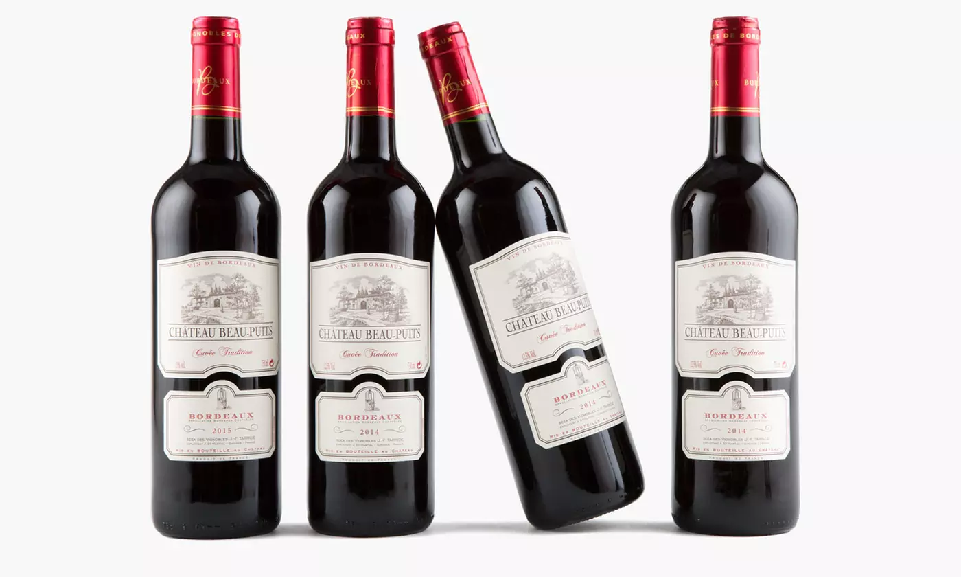 $49 for Four Bottles of Château Beau-Puits Bordeaux with Shipping from Heartwood & Oak ($155.91 Value)    - Primary Image