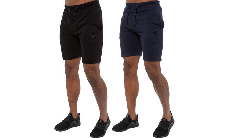 Image 13: Two-Pack Enzo Men's Fleece Shorts 