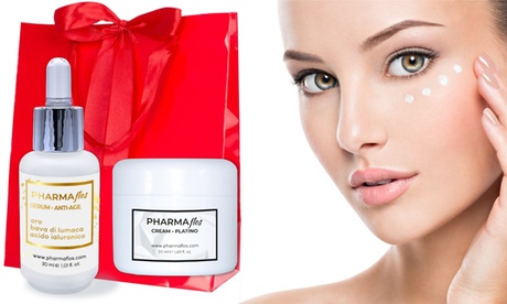 1 o 2 kit Reaglo luxury Pharmaflos con crema platino e siero oro