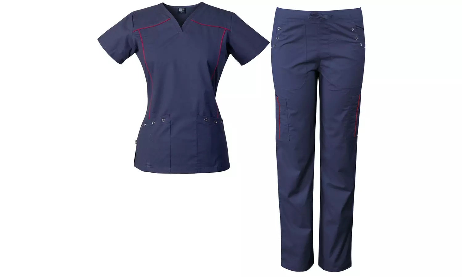 Medgear Women's Moto-Inspired Scrubs Set. Plus Sizes Available - Second Medium