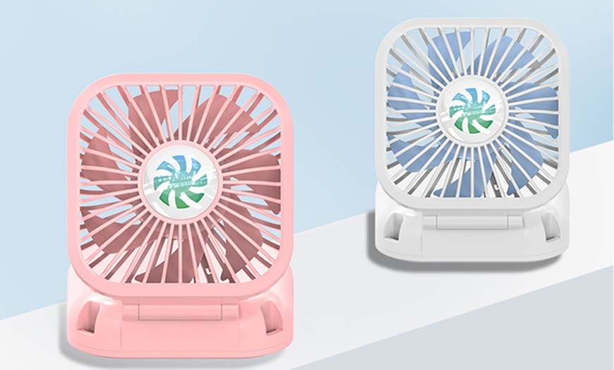 Image 2: Portable Folding Fan