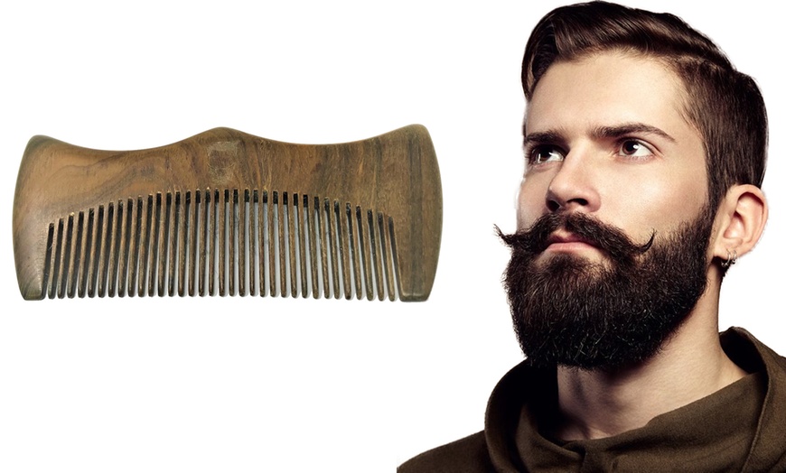 Image 1: Carved Wooden Beard Combs