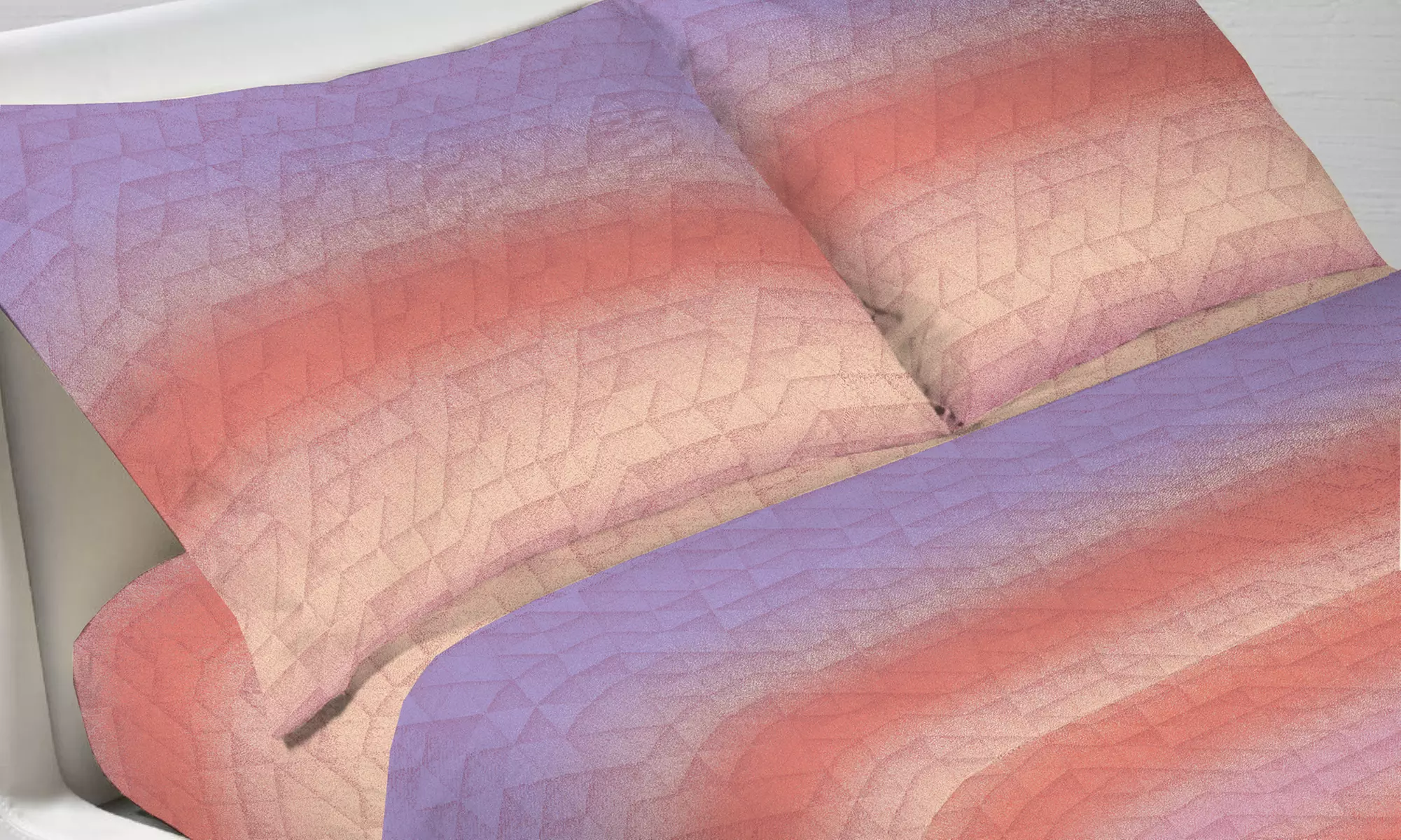 Completo lenzuola in 100% cotone fantasie rigate made in Italy