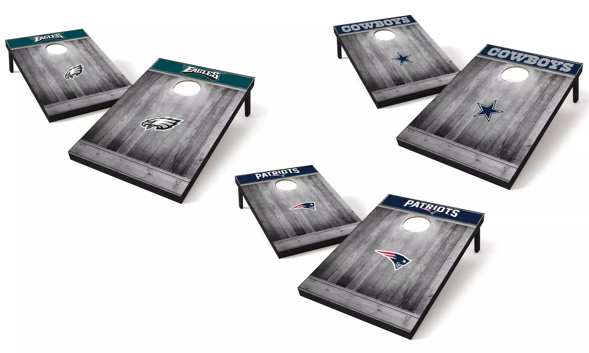 Wild Sports NFL 2'x3' Grey Wood Tailgate Toss Cornhole Game Set (10-Piece) - Primary Image