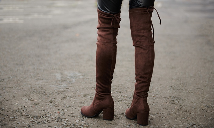 sheepskin thigh boots