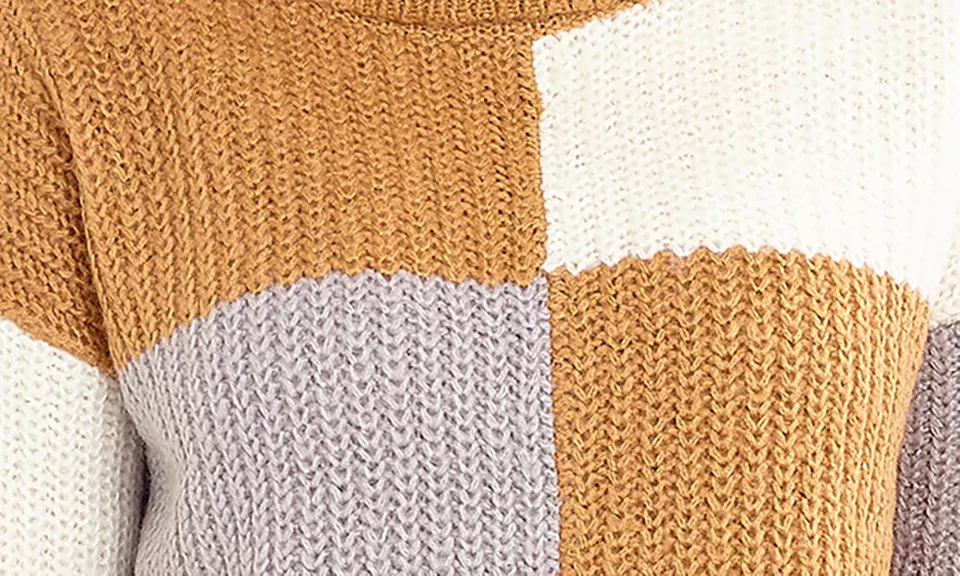 Pull en maille à carreaux avec col bénitier - Second Medium