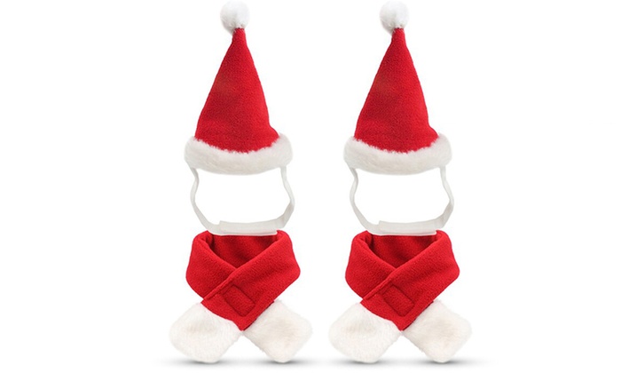 Pet Santa Hat and Scarf | Groupon Goods