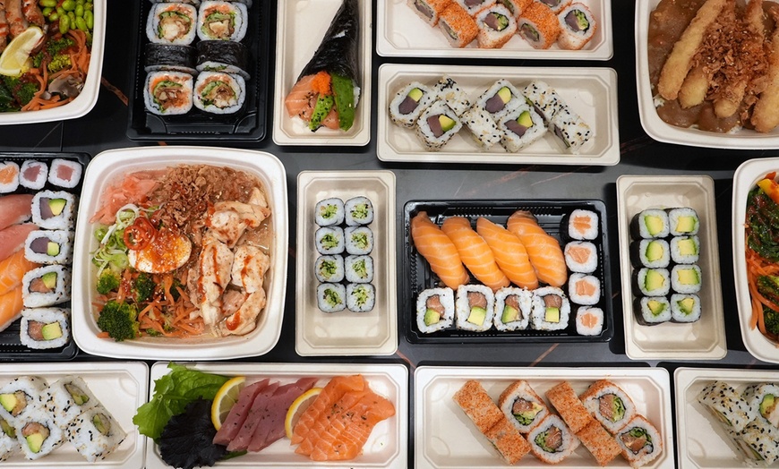 Image 1: 30 Piece Sushi Platter w/ Starter & Drinks for Two or Four 