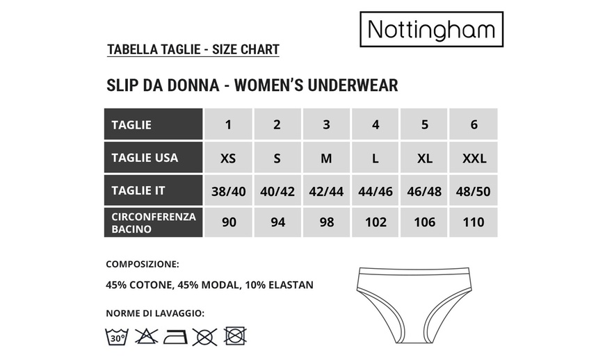 Image 2: Set di 6 slip da donna in cotone MODAL Nottingham