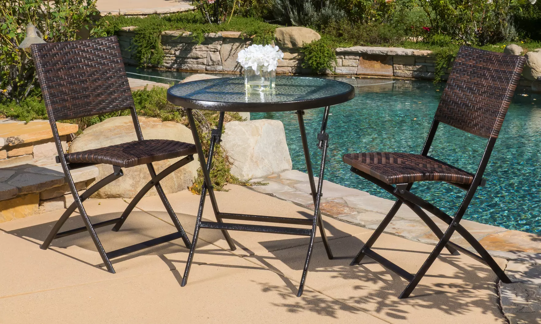 Cantinela Folding Bistro Table Set (3-Piece) - Primary Image