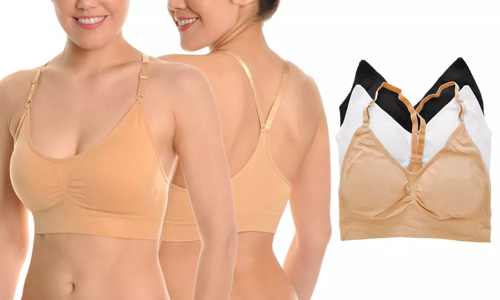 Seamless Racerback Bra with Adjustable Straps (3-Pack) - Primary Image