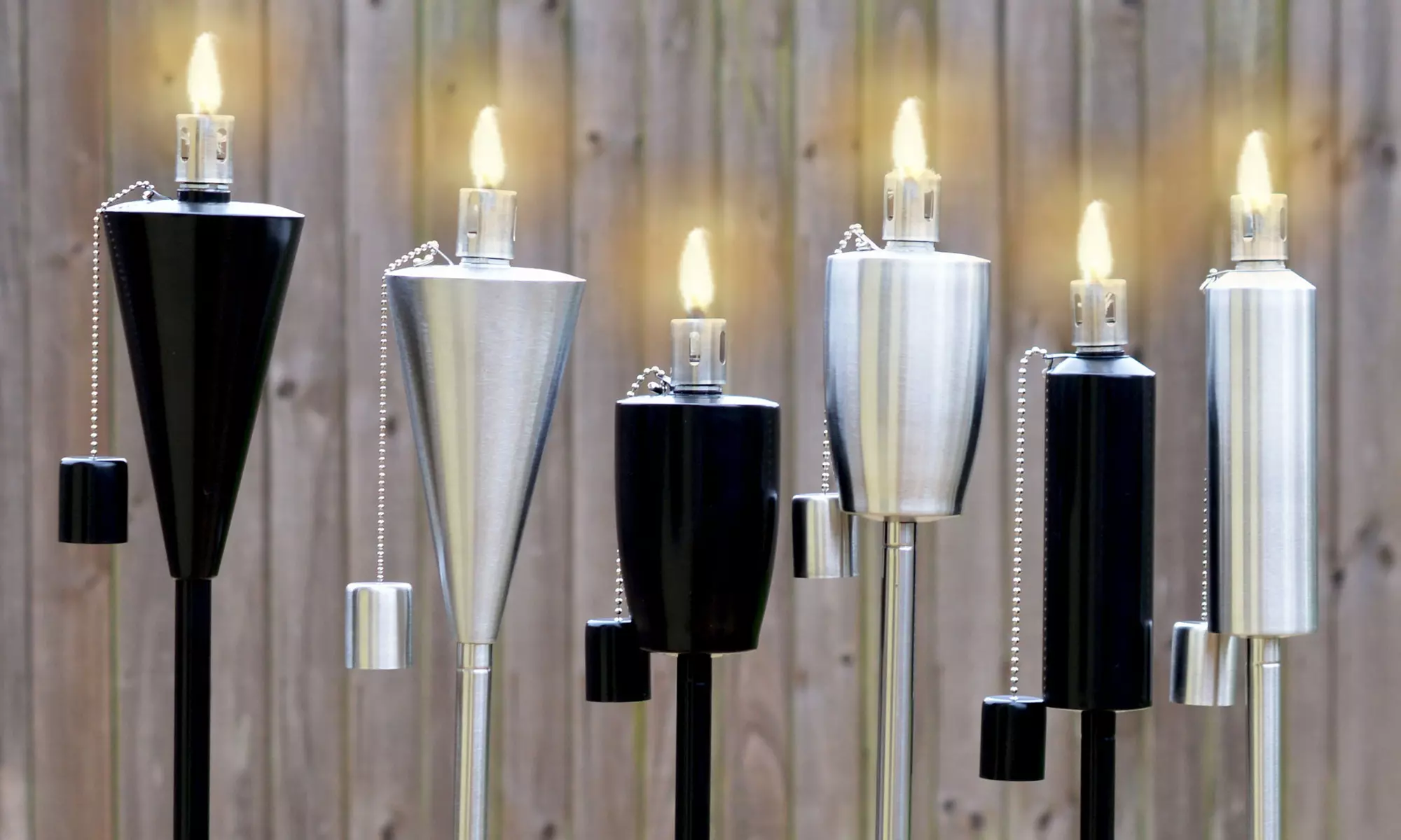 6- or 12-Piece Tiki Bamboo Garden 114cm Paraffin Oil Fire Torch Set - Primary Image