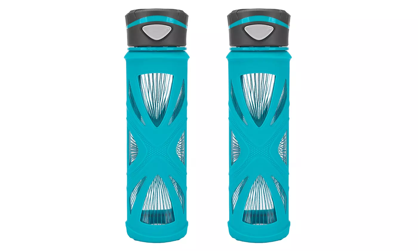 Zulu Core 20oz Glass Water Bottle with Quick-Cap Lid (2-Pack) - Second Medium