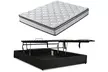 Lit coffre simili cuir, 3 Positions : Repos, Stocker, espace de stockage jusqu'à 900L, matelas optionnel, Sampur - Second Medium