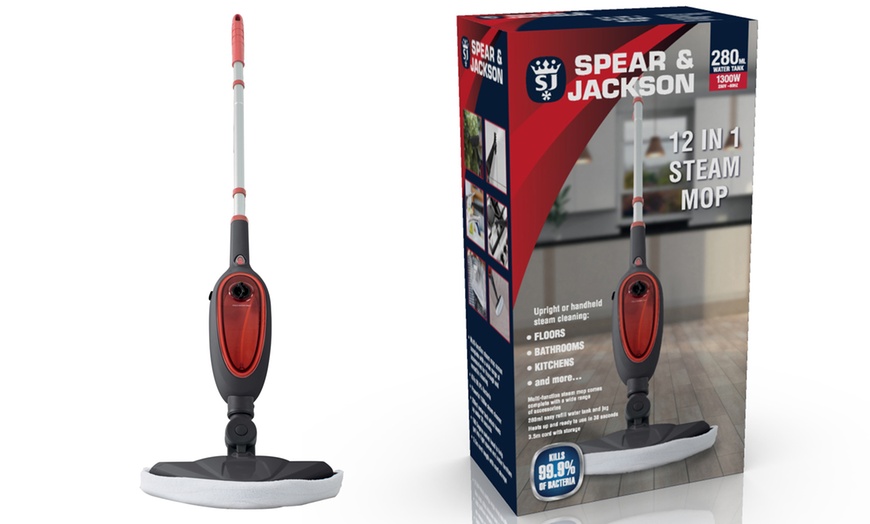 Image 1: Spear & Jackson 12-in-1 Steam Mop