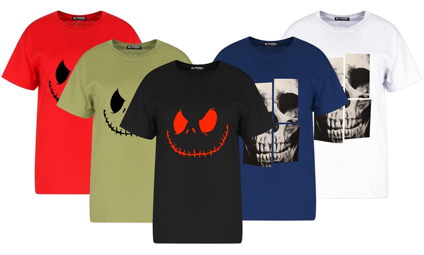 Image 1: Halloween Scary Face Oversized Tshirt 